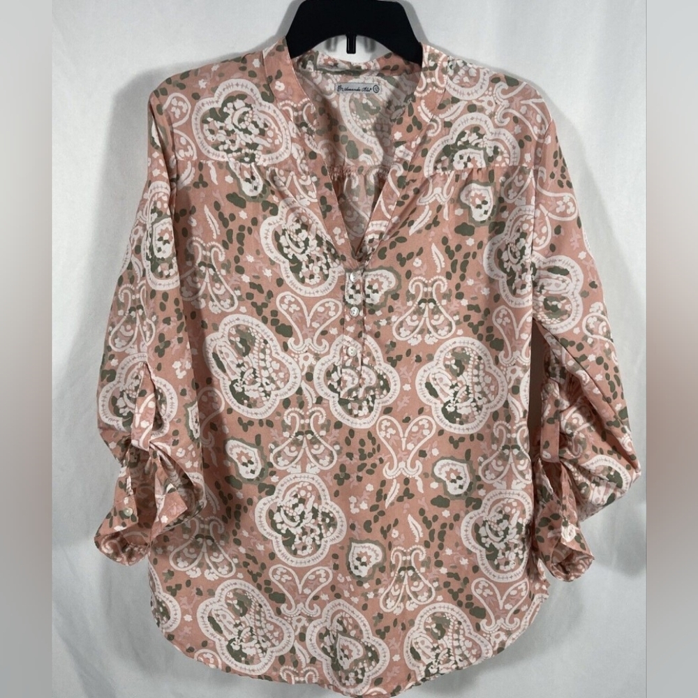 Pink & Green Blouse - Size XXL (fits like US 14/16)